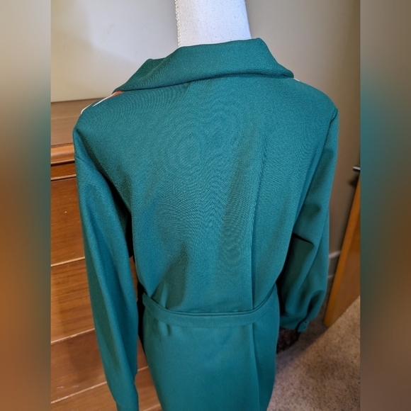 Vintage M'Lady Striped Poly Belted Holiday Lounge Smoking Jacket  - Blokecore - Picture 7 of 13